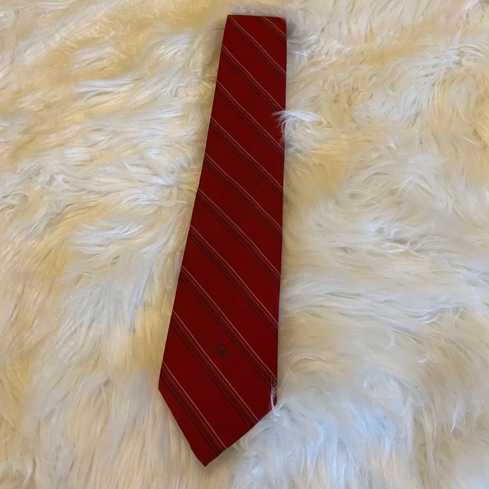 Dior vintage red Dior stripped tie